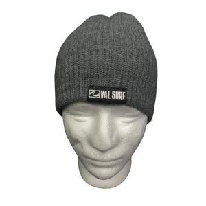 Men's Val Surf Gray Knit Acrylic Beanie Winter Snowboarding Outdoors - OS